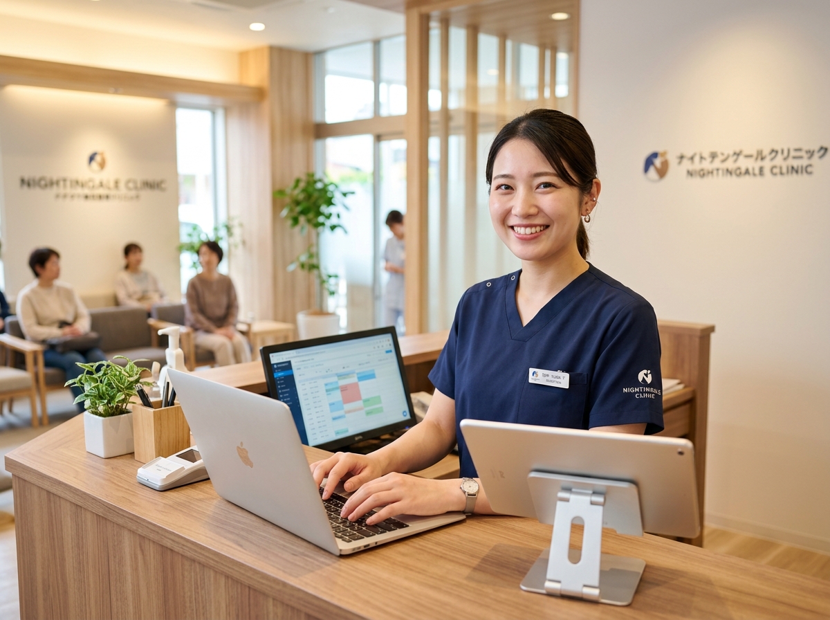 スタッフ業務・受付DX改善のイメージ